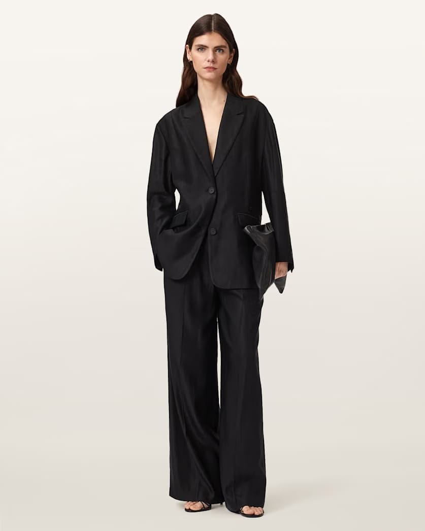 AllSaints Charley Oversized Single Breasted Blazer Women's Black Women's