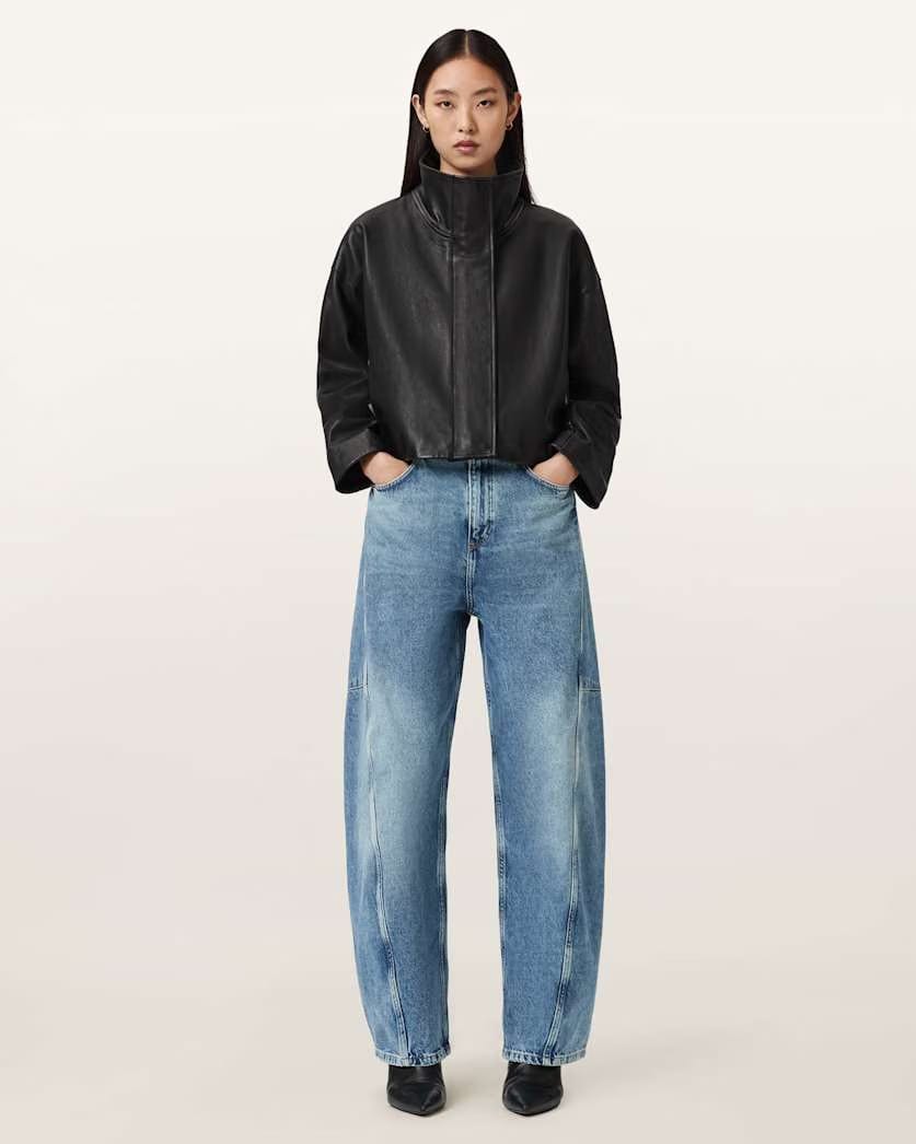 AllSaints Carter Barrel Leg Jeans Women's Mid Indigo Women's