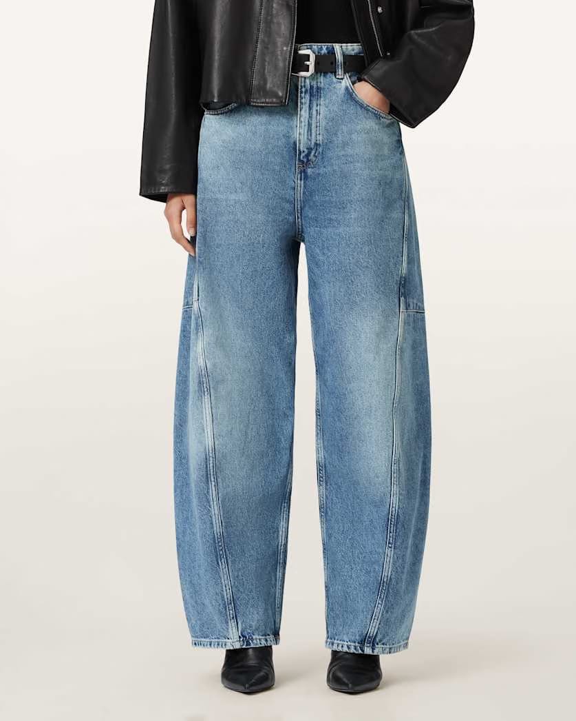 AllSaints Carter Barrel Leg Jeans Women's Mid Indigo Women's
