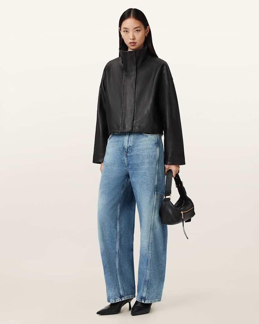 AllSaints Carter Barrel Leg Jeans Women's Mid Indigo Women's