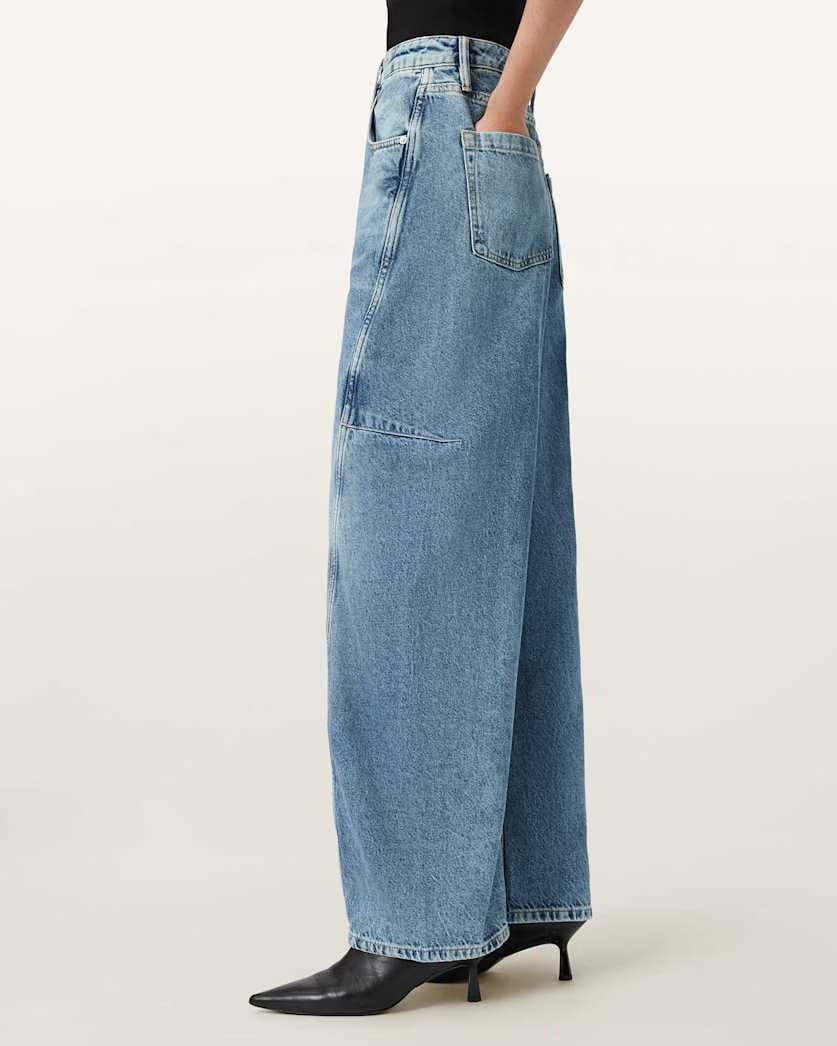 AllSaints Carter Barrel Leg Jeans Women's Mid Indigo Women's