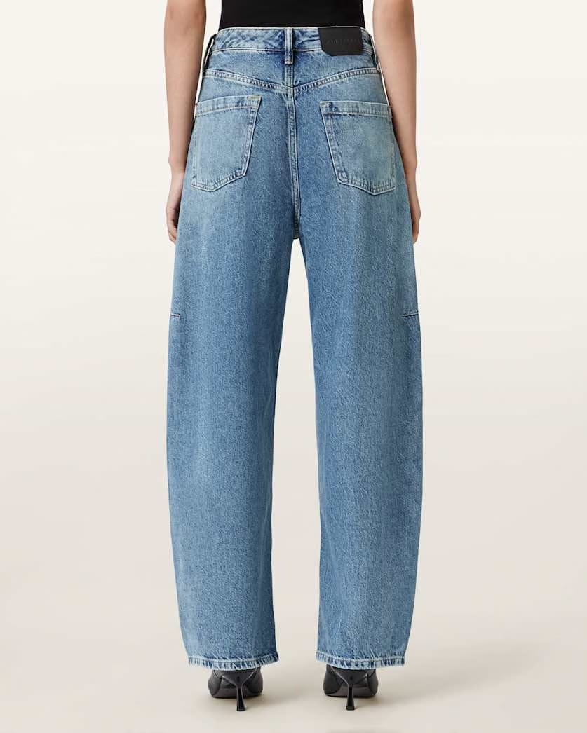 AllSaints Carter Barrel Leg Jeans Women's Mid Indigo Women's