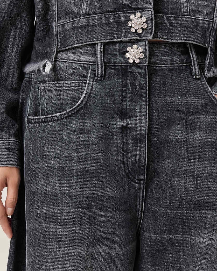 AllSaints Carter Barrel Denim Jeans Women's Washed Black Women's