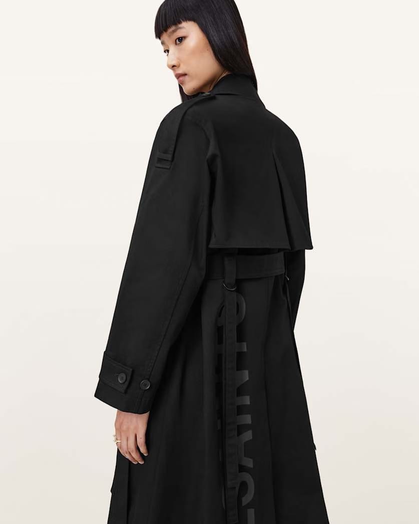 AllSaints Cadence Relaxed Fit Trench Coat Women's Black Women's