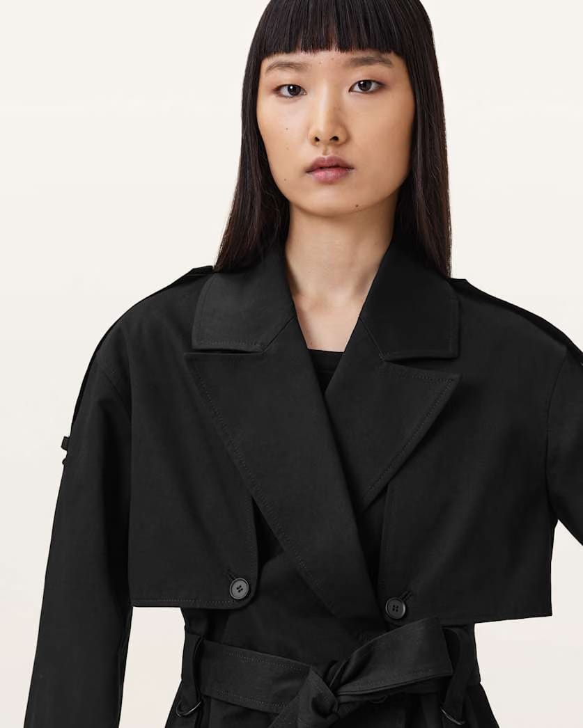 AllSaints Cadence Relaxed Fit Trench Coat Women's Black Women's