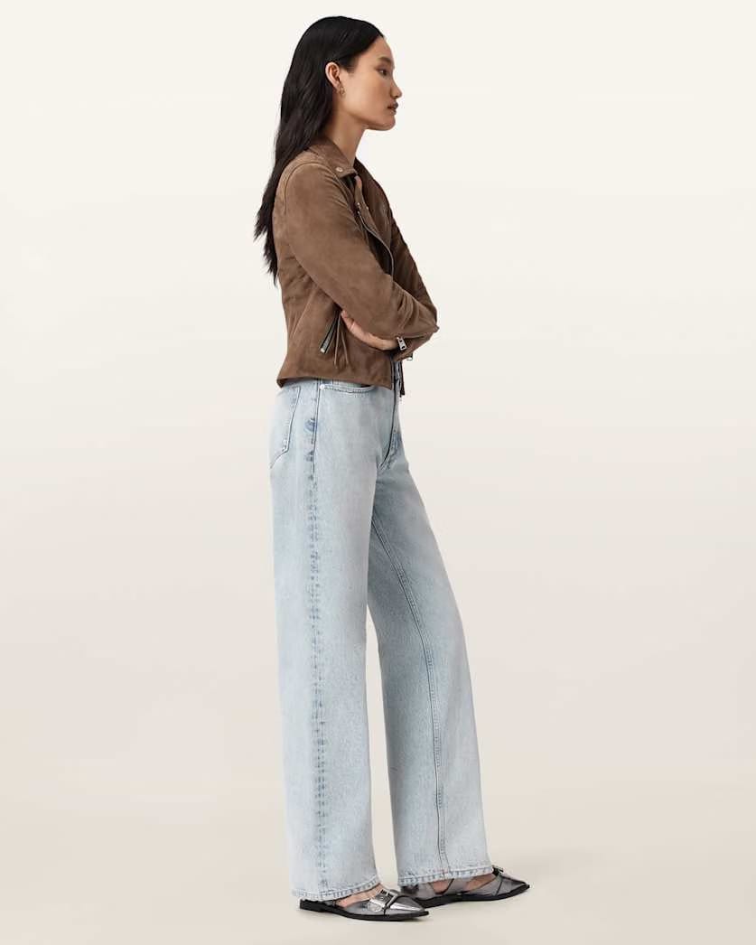 AllSaints Brooklyn Straight Leg Jeans Women's Snow Indigo Blue Women's