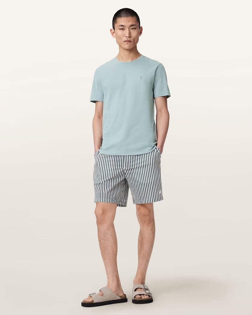 AllSaints Brace Brushed Cotton Crew Neck T-Shirt Flint Grey