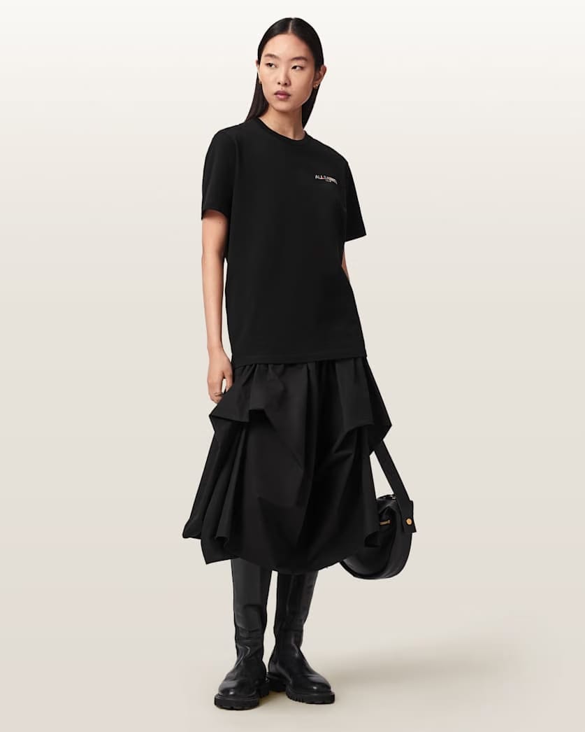 AllSaints Blaze Oversized Boyfriend T Shirt Women's Black Women's