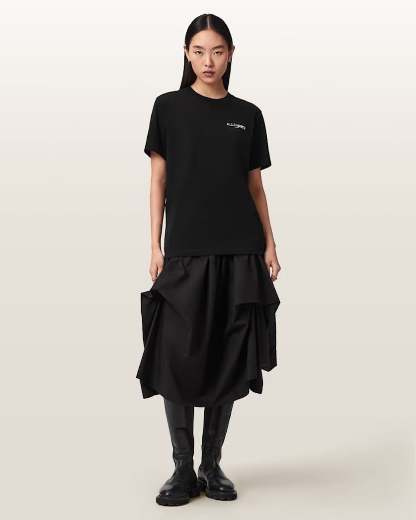 AllSaints Blaze Oversized Boyfriend T Shirt Women's Black Women's