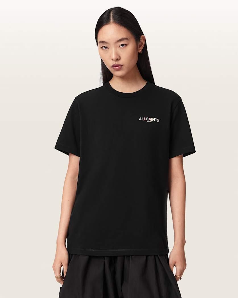 AllSaints Blaze Oversized Boyfriend T Shirt Women's Black Women's