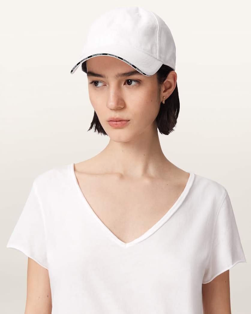 AllSaints Billie Cord Baseball Cap Women's Chalk White Women's