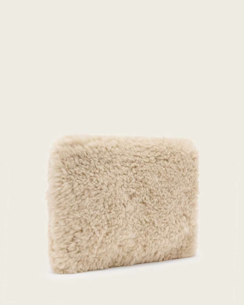 AllSaints Bettina Shearling Clutch Bag Women's Natural Women's