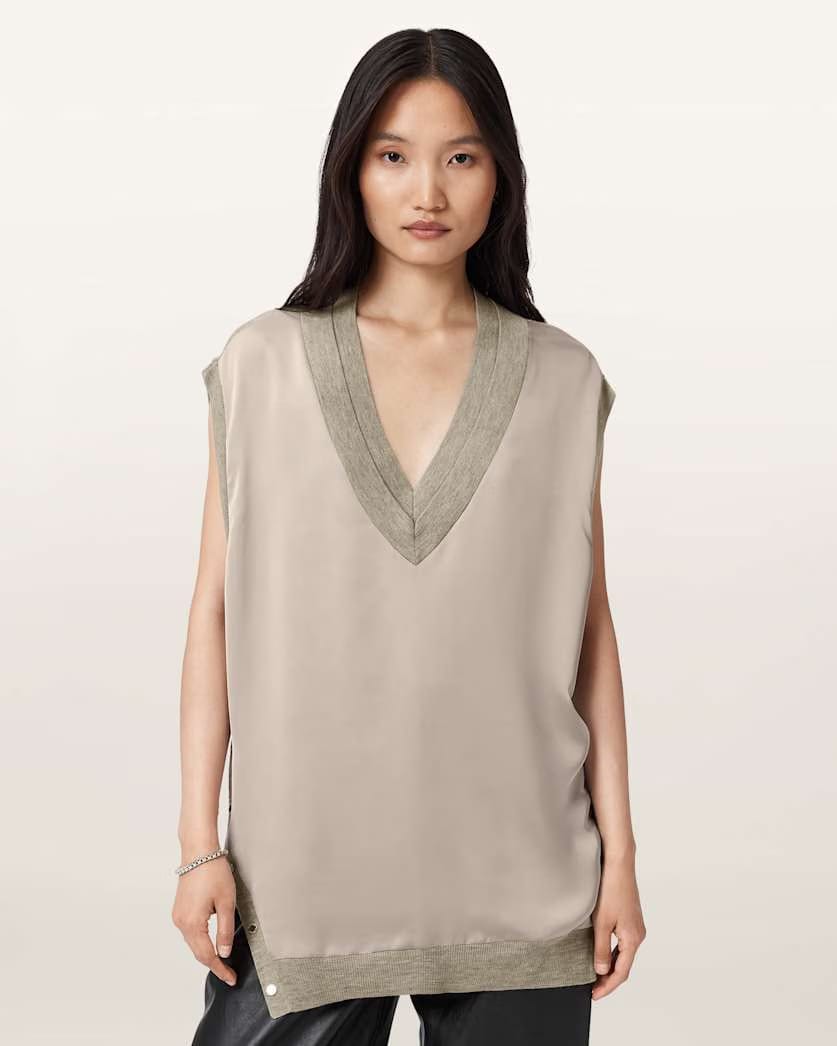 AllSaints Bern Studded Wool Tank Women's Collegiate Blue Women's