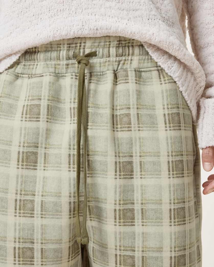 AllSaints Benji Checked Sweat Shorts Dusty Light Brown