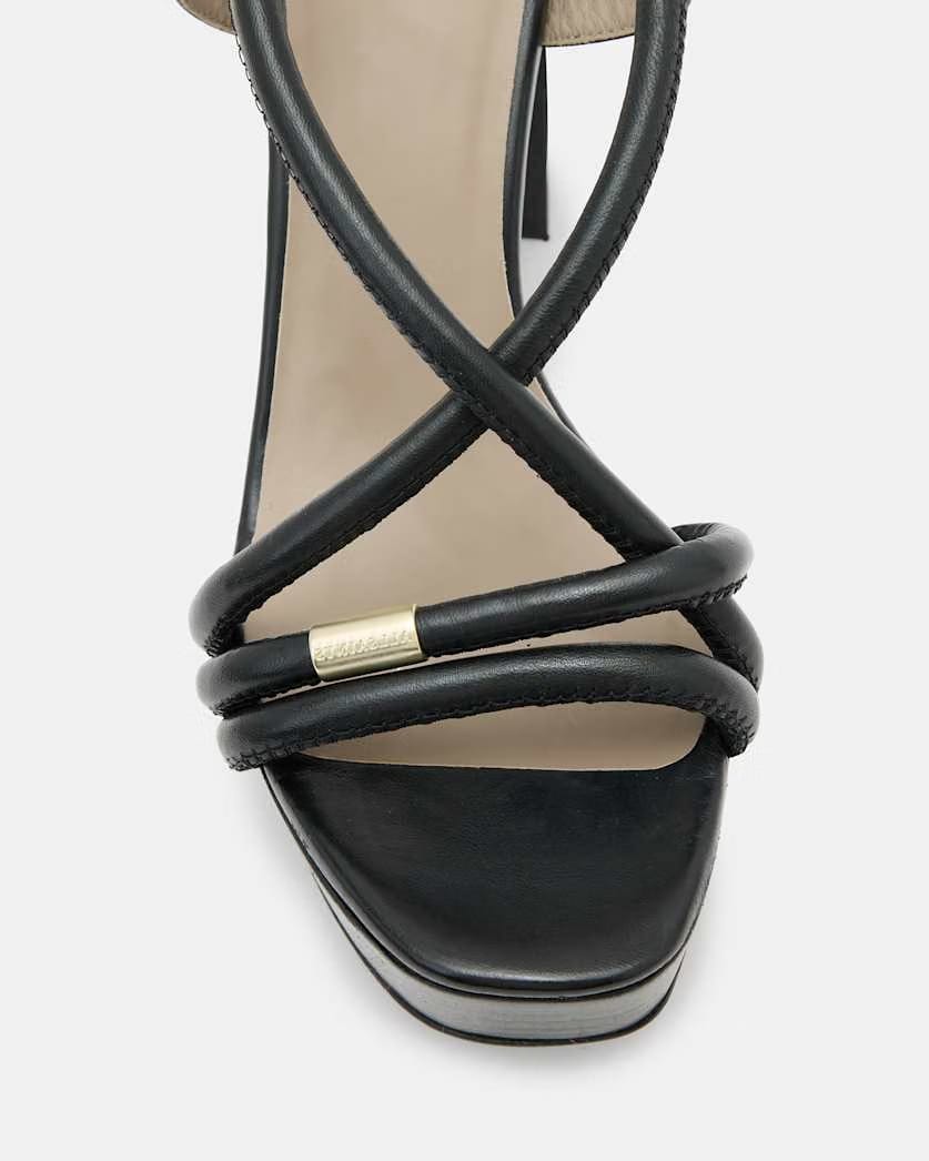 AllSaints Bella Leather Platform Heel Women's Black Women's