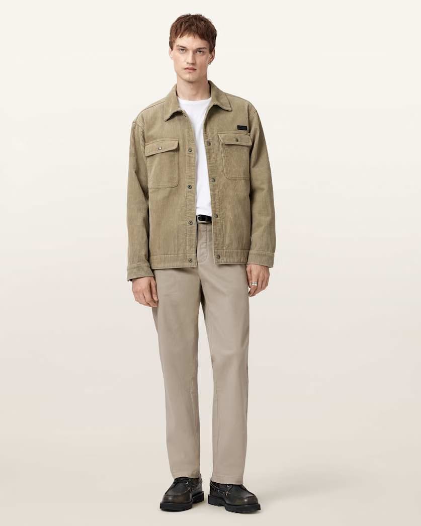 AllSaints Beckley Slim Fit Chinos Pebble Brown