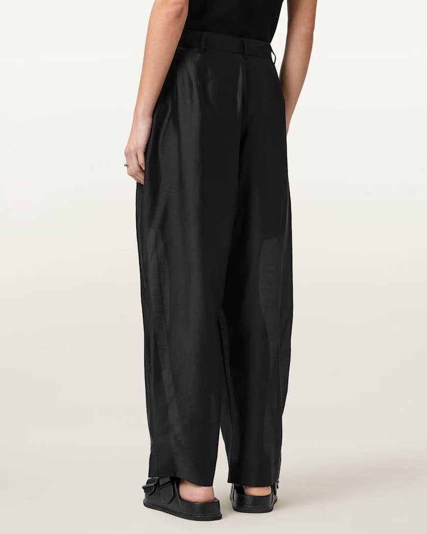 AllSaints Becca Wide Leg Sheer Pants Women's Black Women's