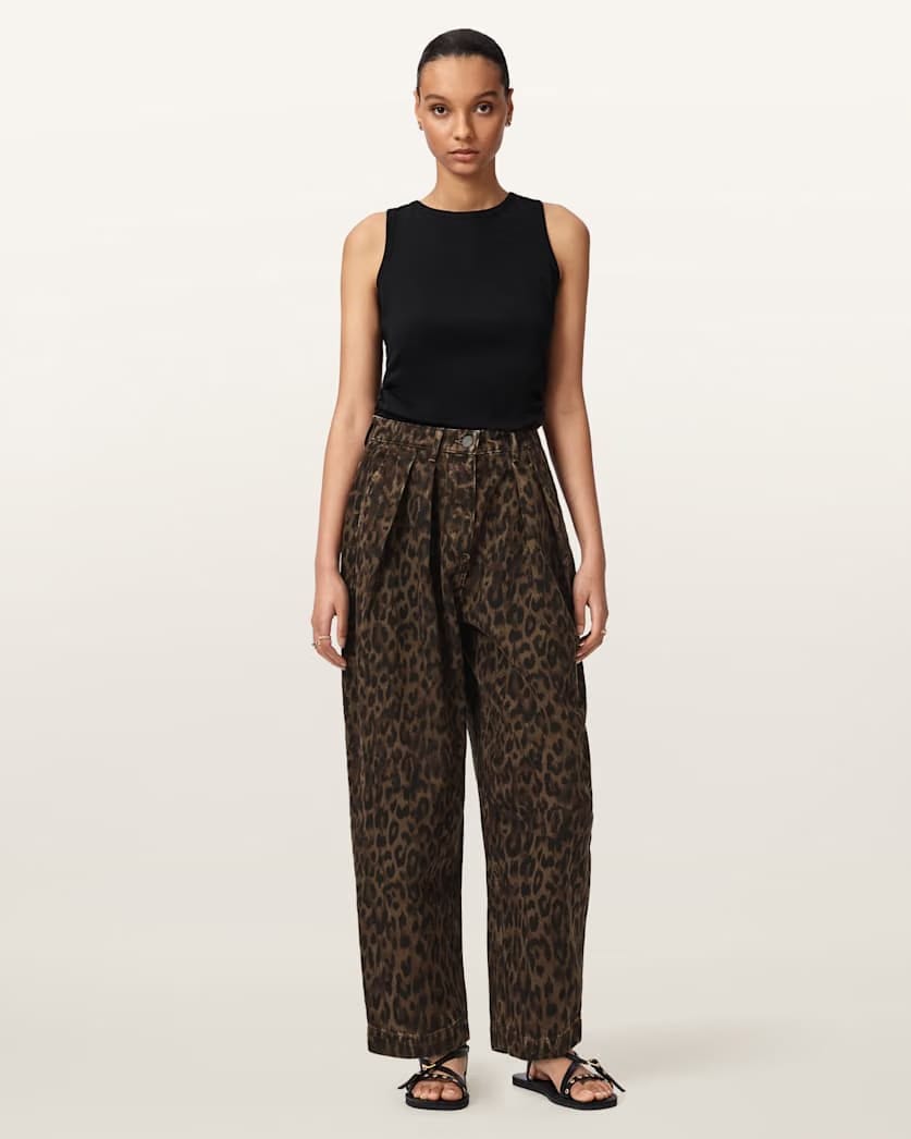 AllSaints Becca Barrel Leg Denim Pants Women's Leppo Brown Women's