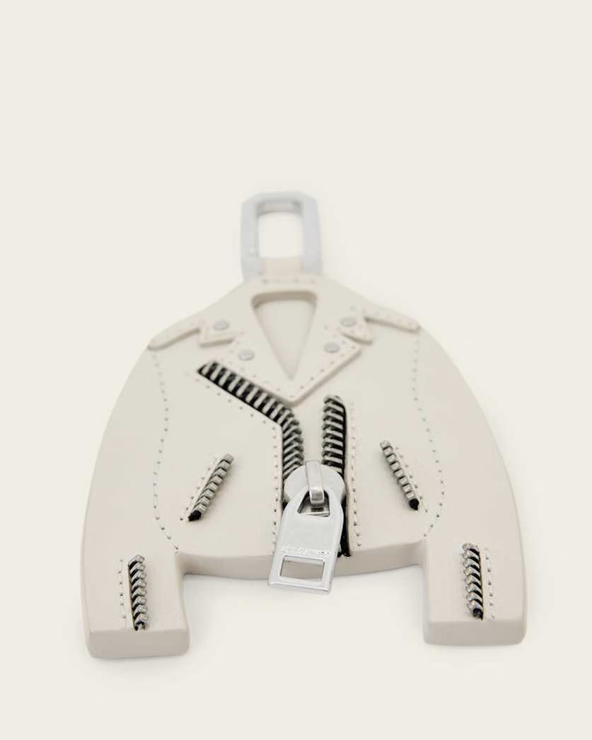 AllSaints Balfern Leather Keyring Women's Ivory White/Silver Women's