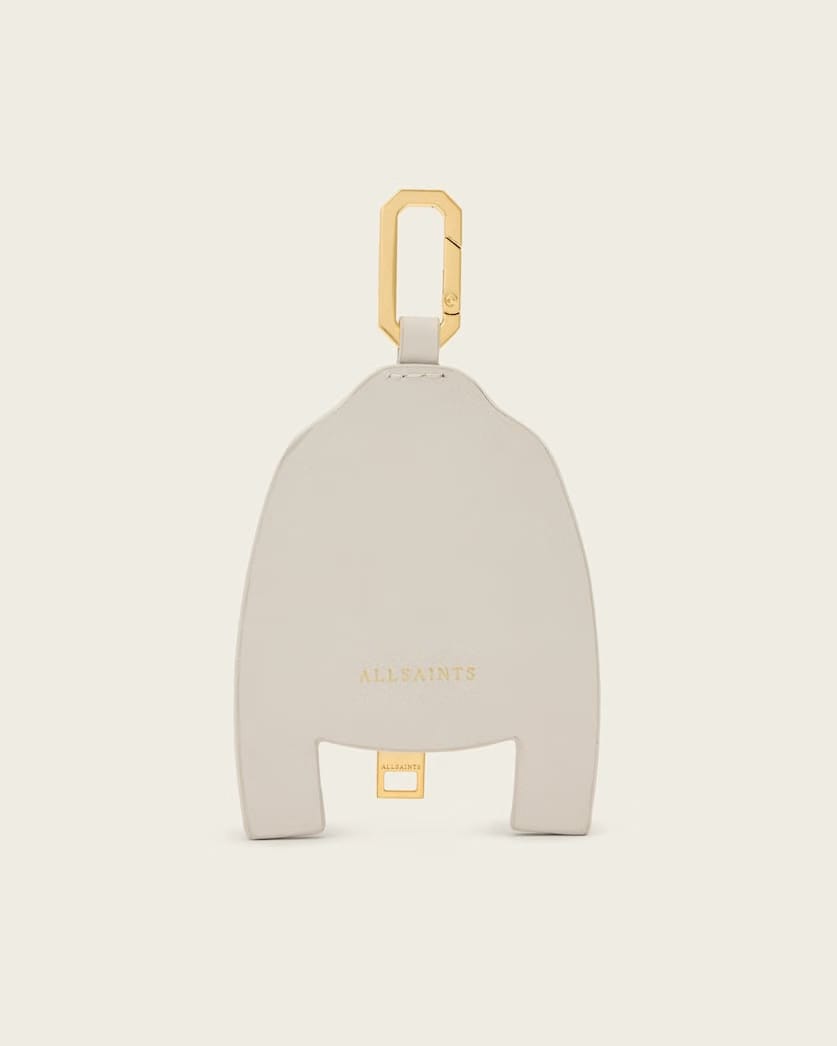 AllSaints Balfern Leather Keyring Women's Ivory White/Gold Women's