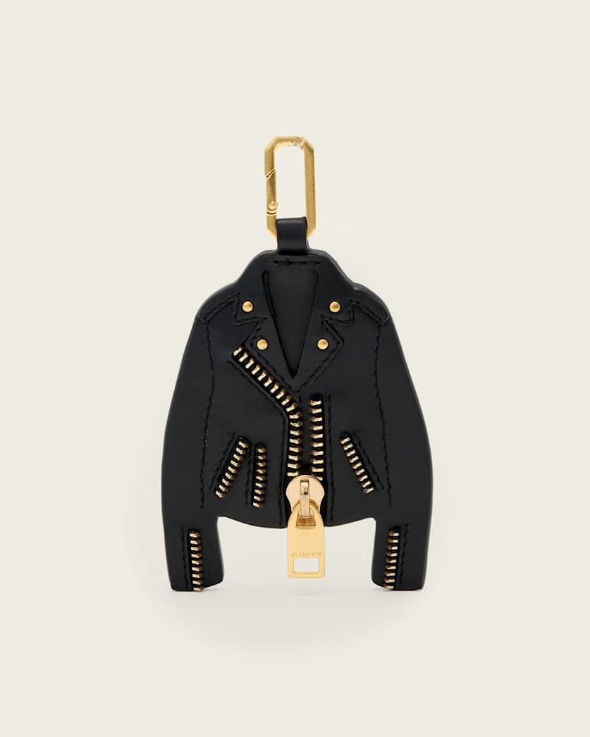 AllSaints Balfern Leather Keyring Women's Black/Gold Women's