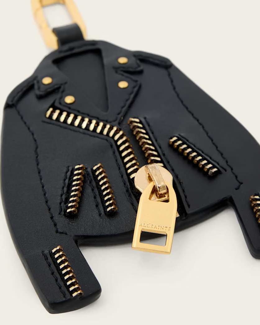 AllSaints Balfern Leather Keyring Women's Black/Gold Women's