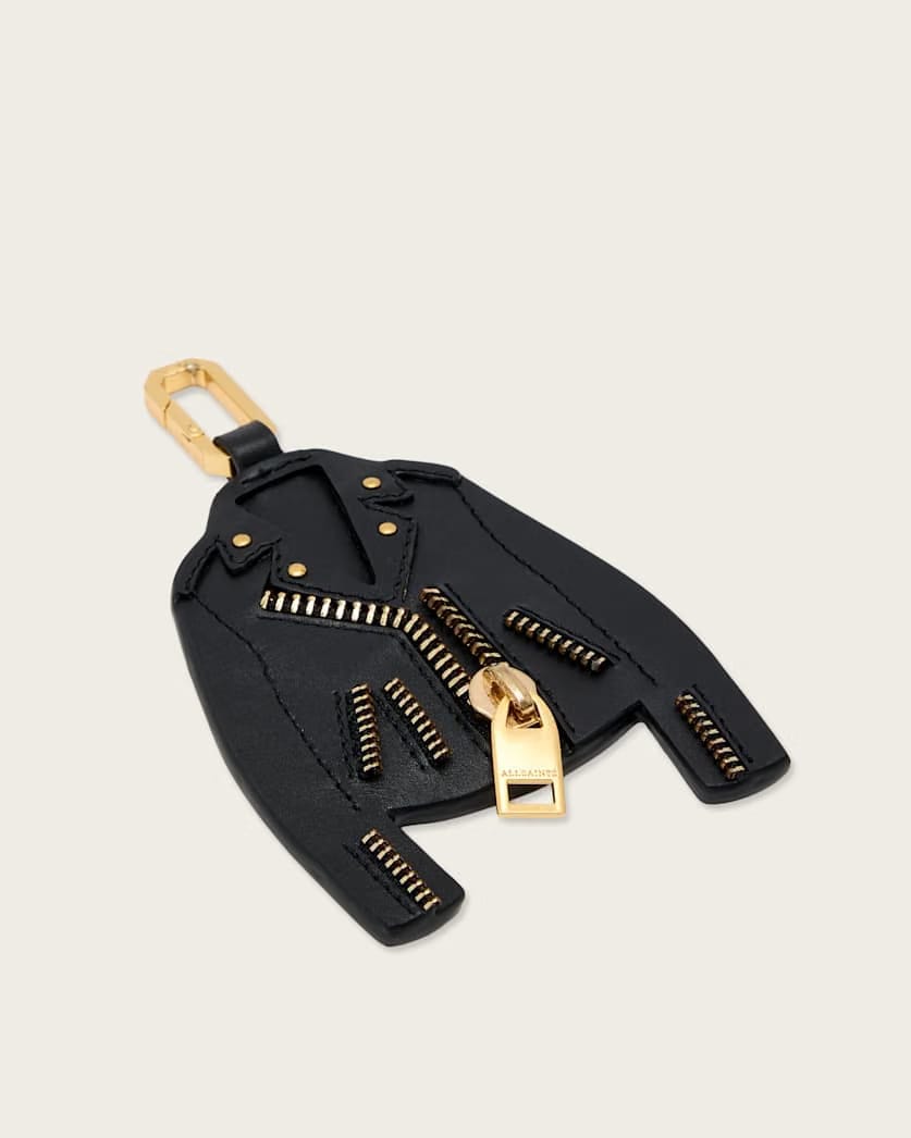 AllSaints Balfern Leather Keyring Women's Black/Gold Women's