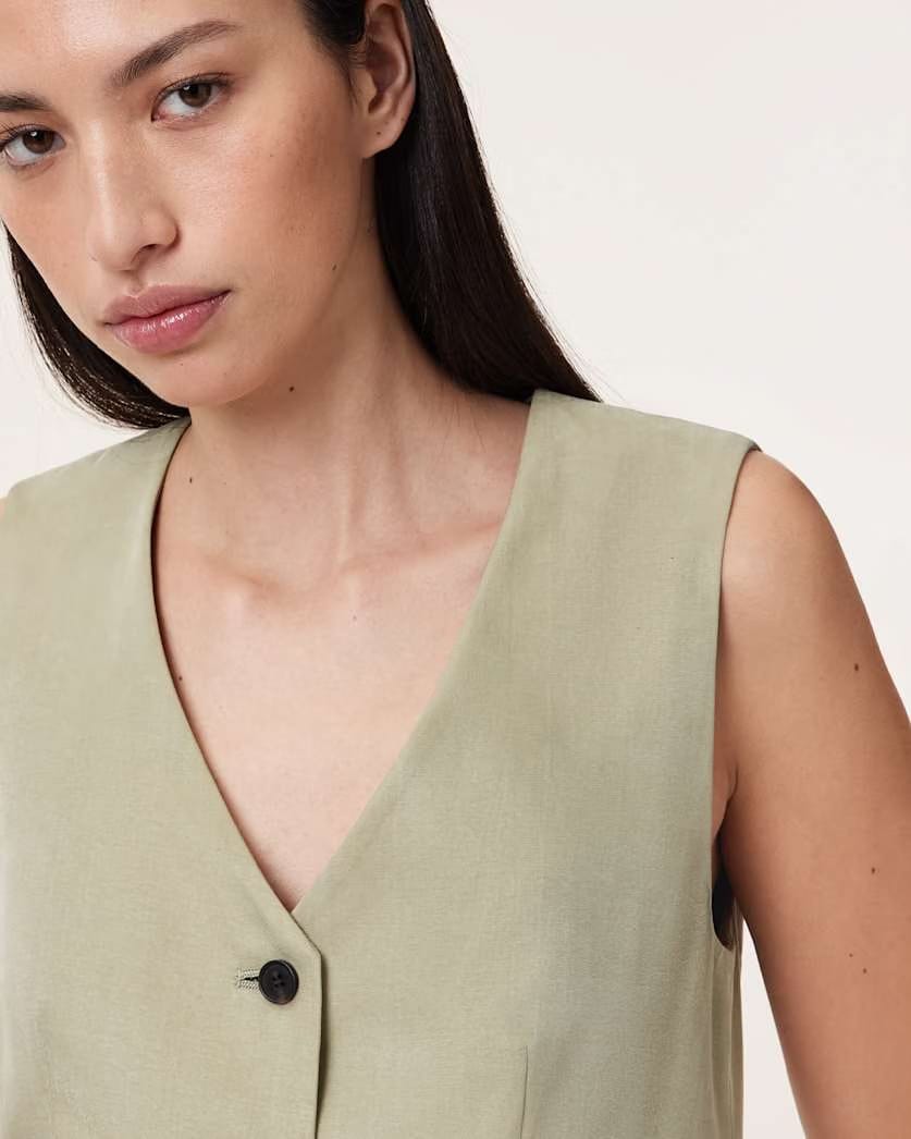 AllSaints Averie Tencel Relaxed Fit Vest Women's Sage Green Women's