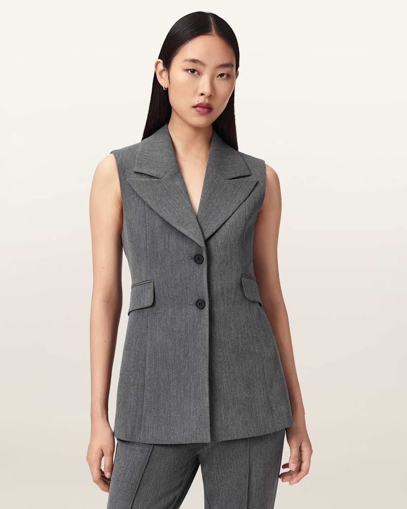 AllSaints Astra Tailored Vest Women's Grey Women's