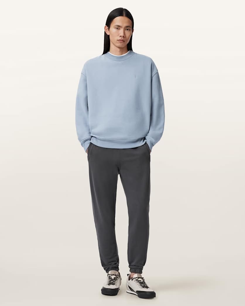 AllSaints Asher Ramskull Oversized Sweatshirt Maya Blue