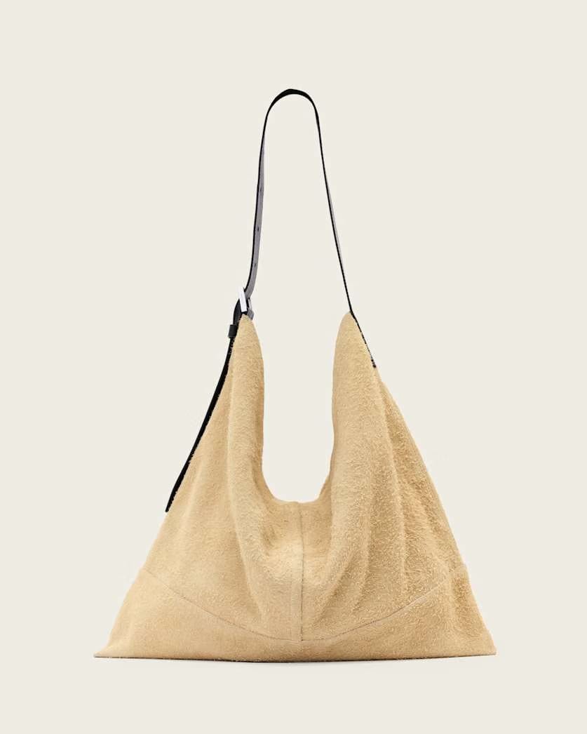 AllSaints Asha Leather Shoulder Bag Women's Sahara White Women's