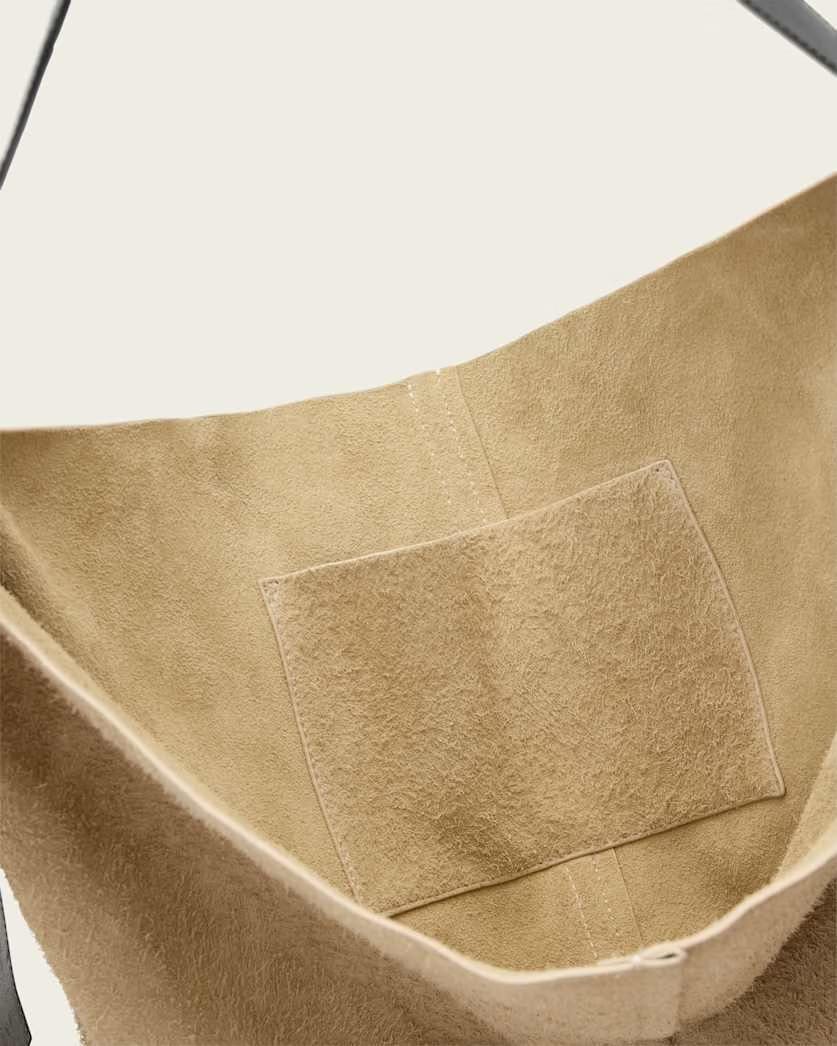 AllSaints Asha Leather Shoulder Bag Women's Sahara White Women's