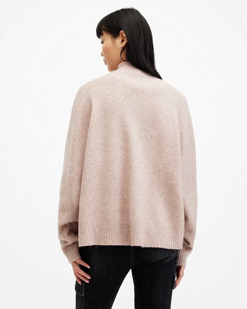 AllSaints Asha High Neck Sweater Women's Pashmina Pink Women's