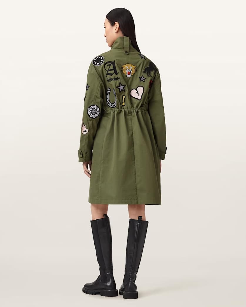 AllSaints Ariaa Parka Jacket Women's Khaki Green Women's