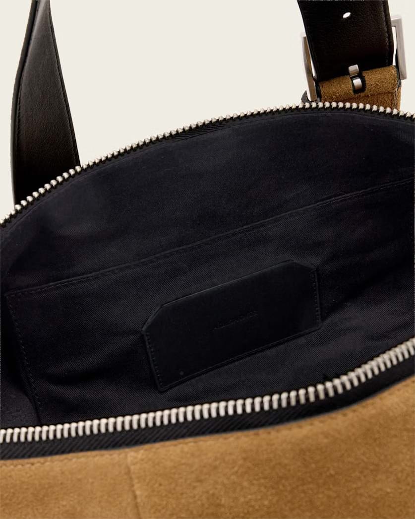 AllSaints Ares Suede Shoulder Bag Women's Biscuit Brown Women's