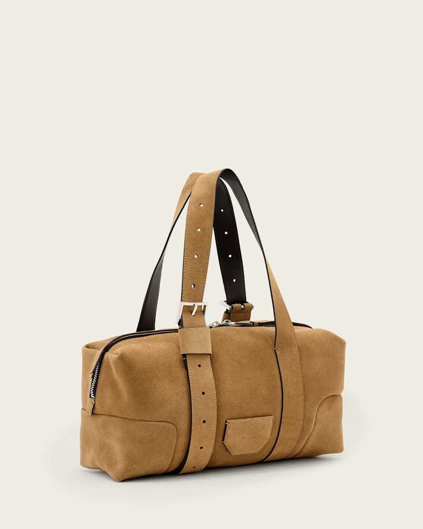 AllSaints Ares Suede Shoulder Bag Women's Biscuit Brown Women's