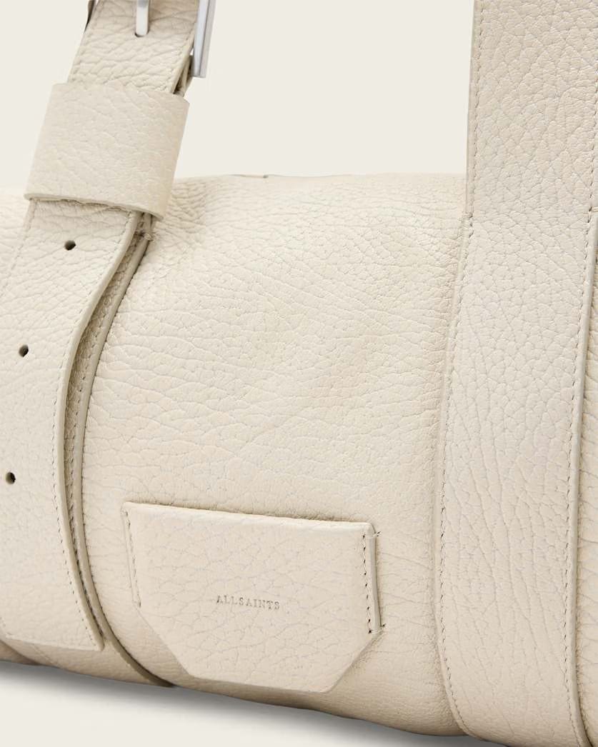 AllSaints Ares Grain Leather Shoulder Bag Women's Sahara White Women's