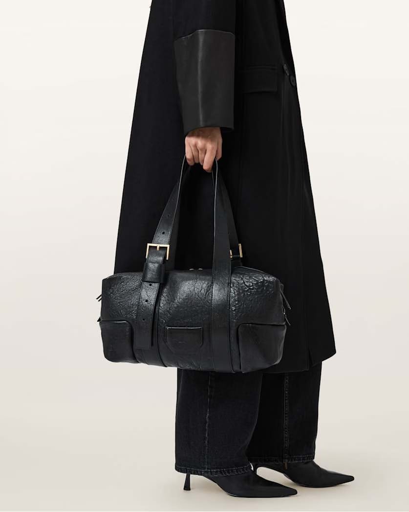 AllSaints Ares Grain Leather Shoulder Bag Women's Black Women's