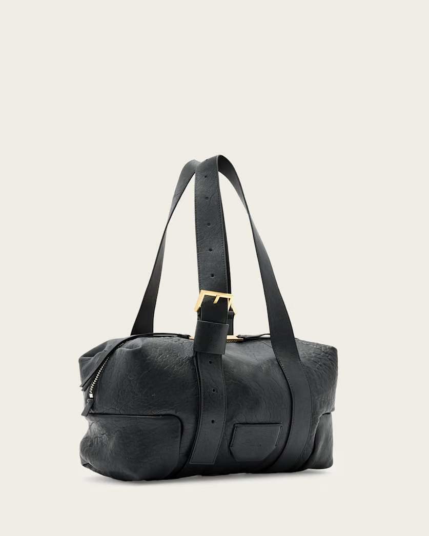 AllSaints Ares Grain Leather Shoulder Bag Women's Black Women's