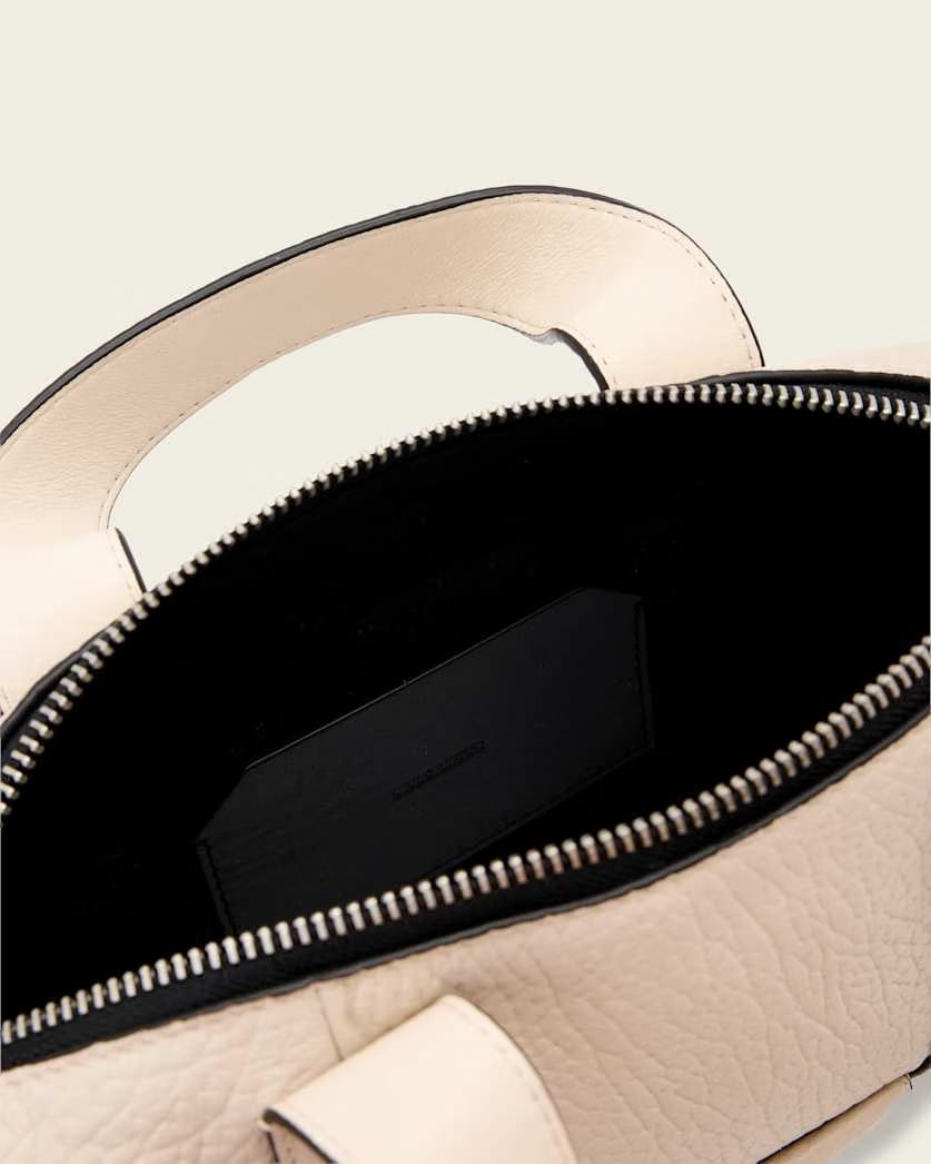 AllSaints Ares Compact Leather Crossbody Bag Women's Sahara White Women's