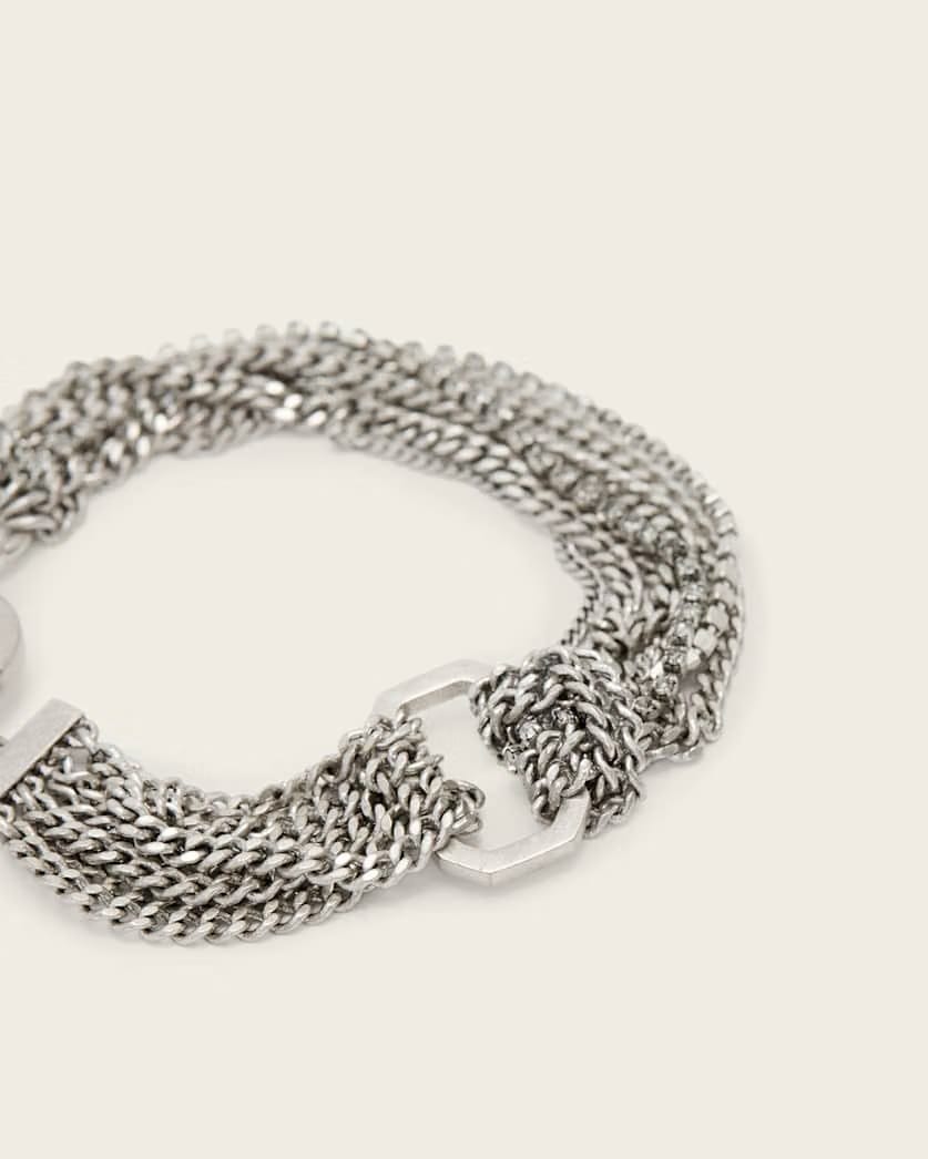 AllSaints April T Bar Bracelet Women's Warm Silver Women's
