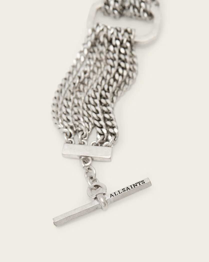 AllSaints April T Bar Bracelet Women's Warm Silver Women's