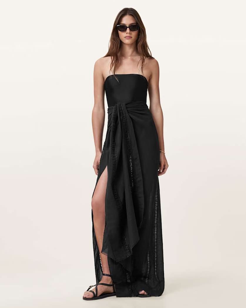 AllSaints Anthea Lace Trimmed Ruana Women's Black Women's