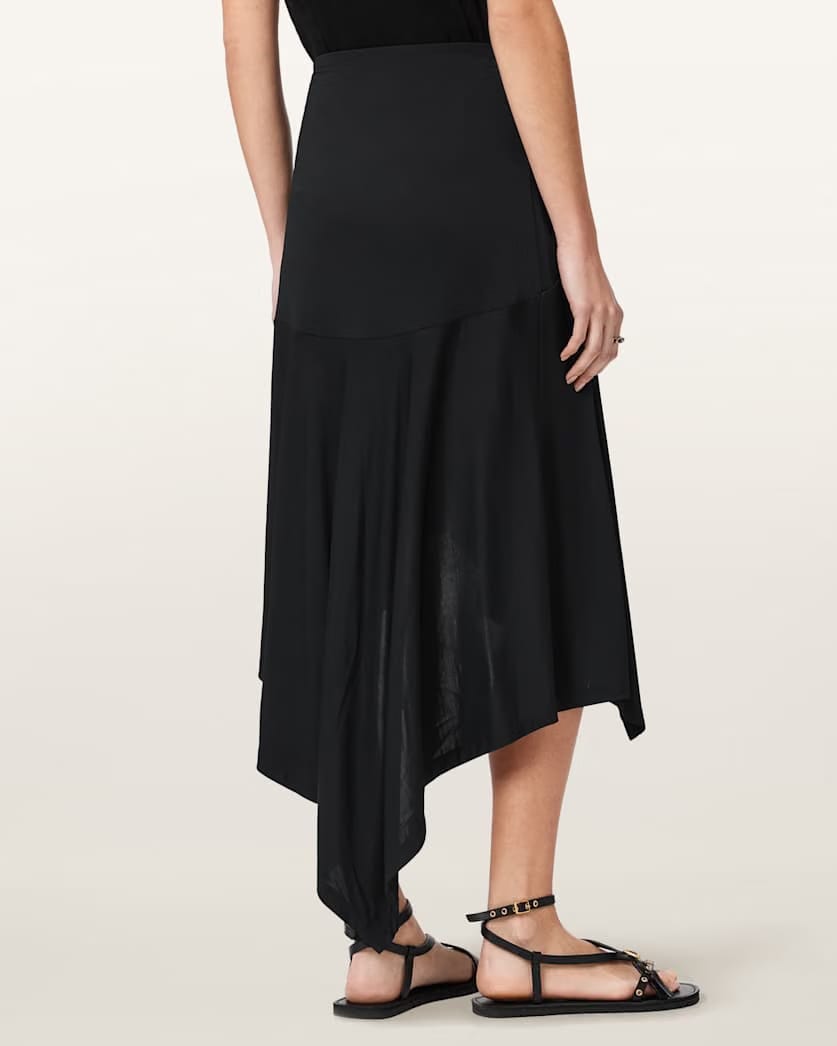 AllSaints Annalie Jersey Midi Skirt Women's Black Women's