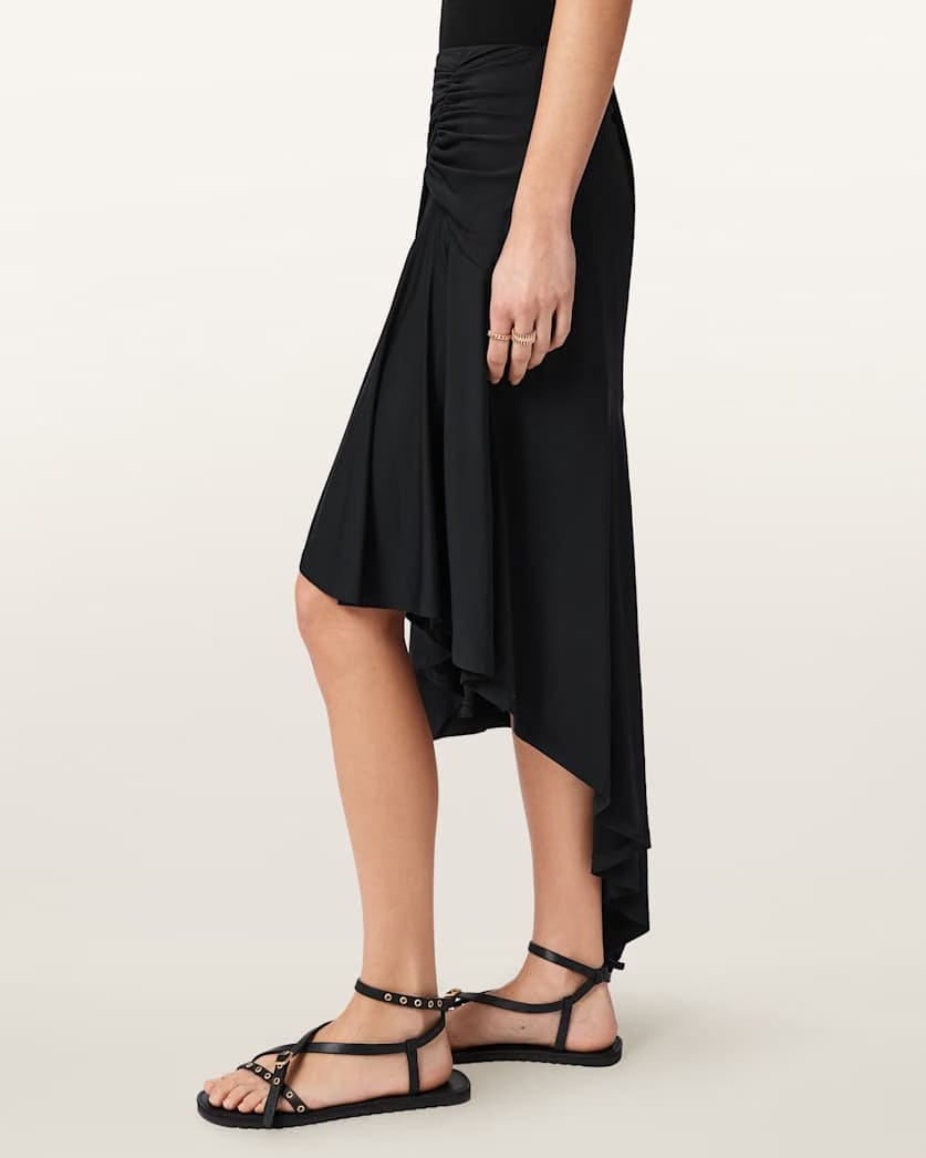 AllSaints Annalie Jersey Midi Skirt Women's Black Women's