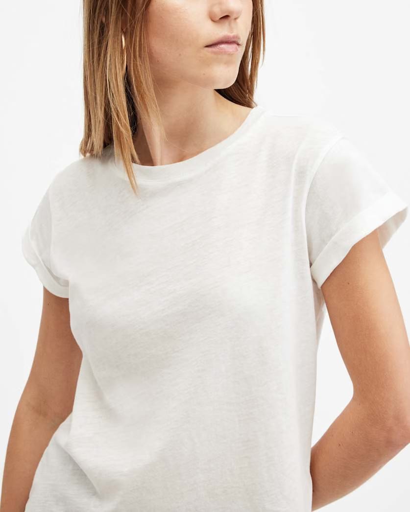 AllSaints Anna Crew Neck T Shirt Women's Chalk White Women's