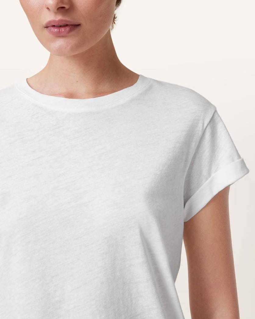 AllSaints Anna Crew Neck Short Sleeve T Shirt Women's Chalk White Women's