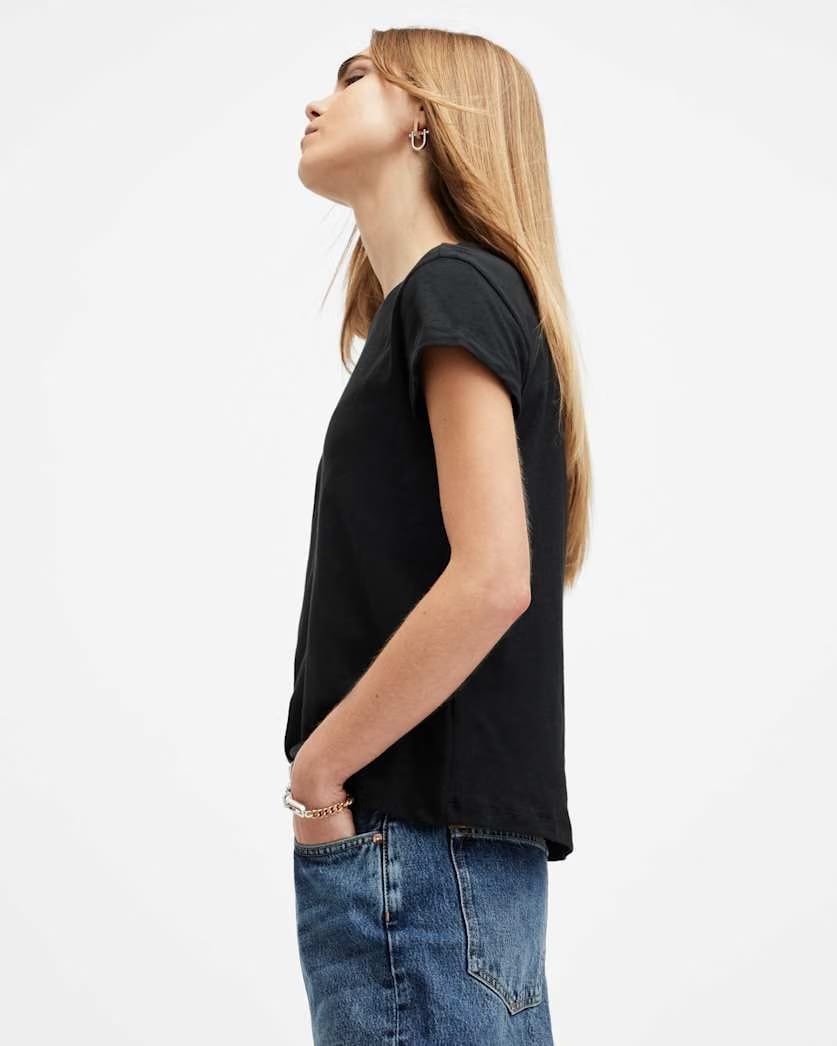 AllSaints Anna Crew Neck Short Sleeve T Shirt Women's Black Women's