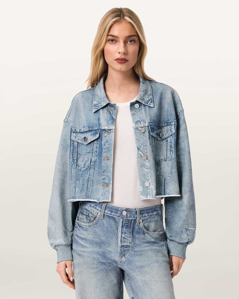 AllSaints Anders Terry Illusion Shacket Women's Illusion Indigo Women's