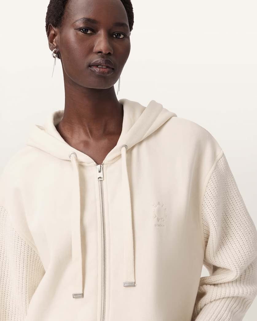 AllSaints Amphie Oversized Cotton Hoodie Women's Tofu White Women's